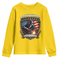 Built To Last Proud Welder Youth Sweatshirt Blue Collar American Dad Gift