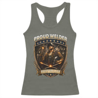Proud Welder Graphic Racerback Tank Top Built To Last Worker Gift