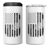 Husband Daddy Welder Hero 4 in 1 Can Cooler Tumbler Patriotic Welding American Flag Graphic