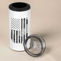 Husband Daddy Welder Hero 4 in 1 Can Cooler Tumbler Patriotic Welding American Flag Graphic