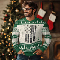 Husband Daddy Welder Hero Ugly Christmas Sweater Patriotic Welding American Flag Graphic