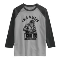 Funny Bigfoot Welder Raglan Shirt I Can Do Amazing Things