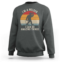 Funny Bigfoot Welding Gift Sweatshirt I Can Do Amazing Things With A Welder