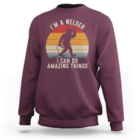 Funny Bigfoot Welding Gift Sweatshirt I Can Do Amazing Things With A Welder