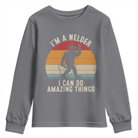 Funny Bigfoot Welding Gift Youth Sweatshirt I Can Do Amazing Things With A Welder