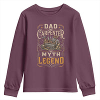 Dad The Carpenter The Myth The Legend Youth Sweatshirt Funny Woodworker Carpenter Graphic