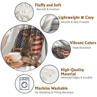 Proud American Woodworker Throw Blanket Born To Woodwork Patriotic Gift