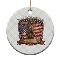 Proud American Woodworker Ceramic Ornament Born To Woodwork Patriotic Gift