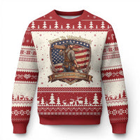 Proud American Woodworker Ugly Christmas Sweater Born To Woodwork Patriotic Gift