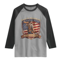 Proud American Woodworker Raglan Shirt Born To Woodwork Patriotic Gift