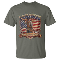 Proud American Woodworker T Shirt Born To Woodwork Patriotic Gift