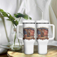 Proud American Woodworker Tumbler With Handle Born To Woodwork Patriotic Gift