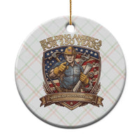 American Construction Worker Ceramic Ornament Building America For 250 Years
