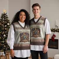 American Construction Worker V-Neck Knit Sweater Vest Building America For 250 Years