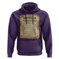 Woodworker Nutrition Label Hoodie Carpenter Nutritional Facts Graphic