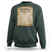 Woodworker Nutrition Label Sweatshirt Carpenter Nutritional Facts Graphic