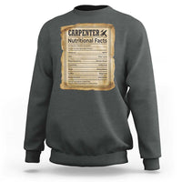 Woodworker Nutrition Label Sweatshirt Carpenter Nutritional Facts Graphic