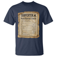 Woodworker Nutrition Label T Shirt Carpenter Nutritional Facts Graphic