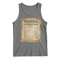 Woodworker Nutrition Label Tank Top Carpenter Nutritional Facts Graphic