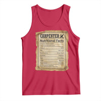 Woodworker Nutrition Label Tank Top Carpenter Nutritional Facts Graphic