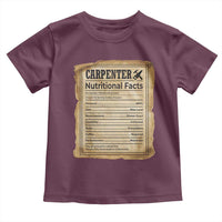 Woodworker Nutrition Label Toddler T Shirt Carpenter Nutritional Facts Graphic