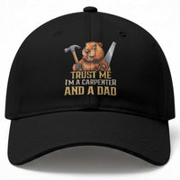 Funny Woodworking Beaver Baseball Cap I Am A Carpenter And A Dad