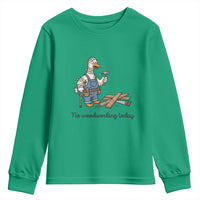 Funny Carpenter Duck Youth Sweatshirt No Woodworking Today