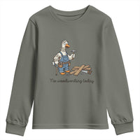 Funny Carpenter Duck Youth Sweatshirt No Woodworking Today