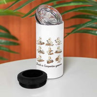 Funny Woodworker Graphic 4 in 1 Can Cooler Tumbler Just A Carpenter Goose