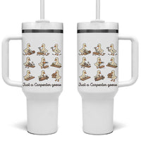 Funny Woodworker Graphic Tumbler With Handle Just A Carpenter Goose