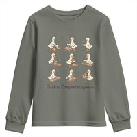 Funny Woodworker Graphic Youth Sweatshirt Just A Carpenter Goose