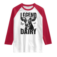 Legend Dairy Raglan Shirt Funny Farmer Milk Joke Cow - Wonder Print Shop