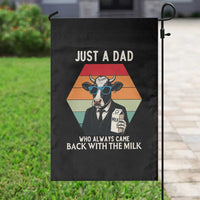 Just A Dad Who Always Came Back With The Milk Garden Flag Funny Cow Father's Day - Wonder Print Shop