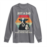 Just A Dad Who Always Came Back With The Milk Long Sleeve Shirt Funny Cow Father's Day - Wonder Print Shop