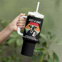 Just A Dad Who Always Came Back With The Milk Tumbler With Handle Funny Cow Father's Day
