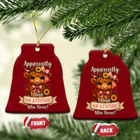 Apparently I Have An Attitude Who Knew Ceramic Ornament Funny Sarcasm Highland Cow - Wonder Print Shop