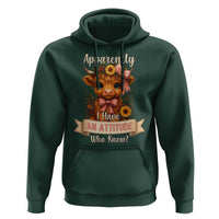 Apparently I Have An Attitude Who Knew Hoodie Funny Sarcasm Highland Cow - Wonder Print Shop