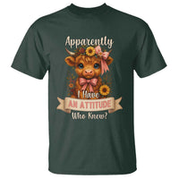 Apparently I Have An Attitude Who Knew T Shirt Funny Sarcasm Highland Cow - Wonder Print Shop