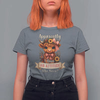 Apparently I Have An Attitude Who Knew T Shirt For Women Funny Sarcasm Highland Cow - Wonder Print Shop