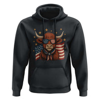 Funny Highland Cow Hoodie USA Flag Patriotic Cow Farmer - Wonder Print Shop