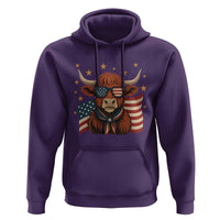 Funny Highland Cow Hoodie USA Flag Patriotic Cow Farmer - Wonder Print Shop