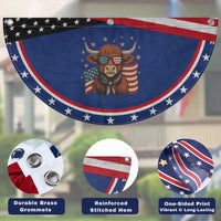 Funny Highland Cow Patriotic Fan Flag USA Flag Cow Farmer Gift