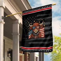 Funny Highland Cow Garden Flag USA Flag Patriotic Cow Farmer