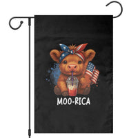 Funny Highland Cow Patriotic Garden Flag Moo Rica USA Flag Cow Farmer - Wonder Print Shop