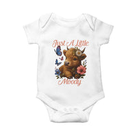 Just A Little Moody Baby Onesie Funny Sarcasm Highland Cow - Wonder Print Shop