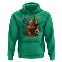Just A Little Moody Hoodie Funny Sarcasm Highland Cow - Wonder Print Shop