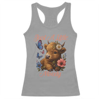 Just A Little Moody Racerback Tank Top Funny Sarcasm Highland Cow - Wonder Print Shop