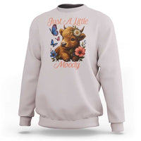 Just A Little Moody Sweatshirt Funny Sarcasm Highland Cow - Wonder Print Shop