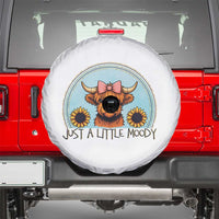 Just A Little Moody Spare Tire Cover Funny Sarcasm Highland Cattle - Wonder Print Shop