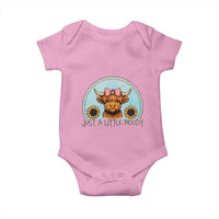 Just A Little Moody Baby Onesie Funny Sarcasm Highland Cattle - Wonder Print Shop
